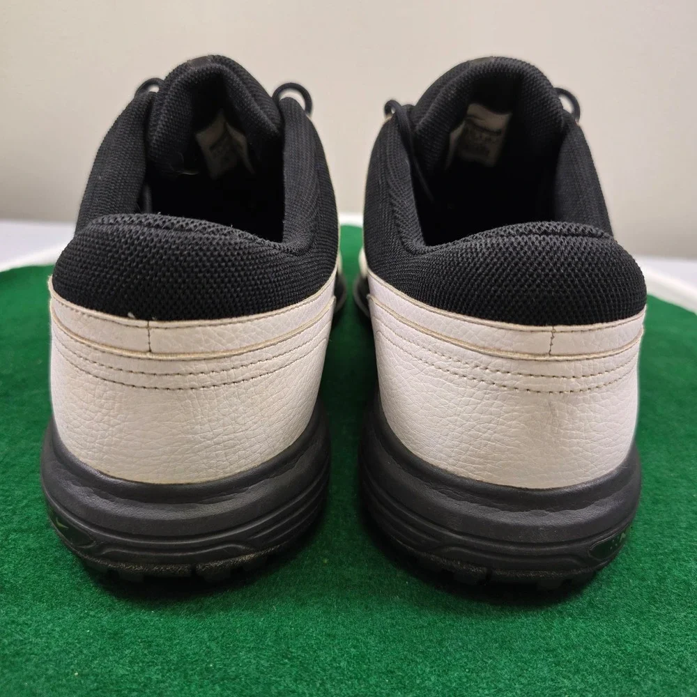 Nike Golf Heritage Shoes Mens 11.5 Black White Leather Spiked 336041-101 Lace Up